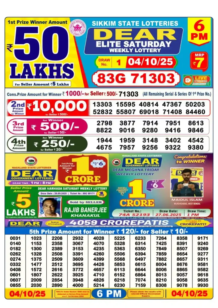 Lottery Result 6 PM